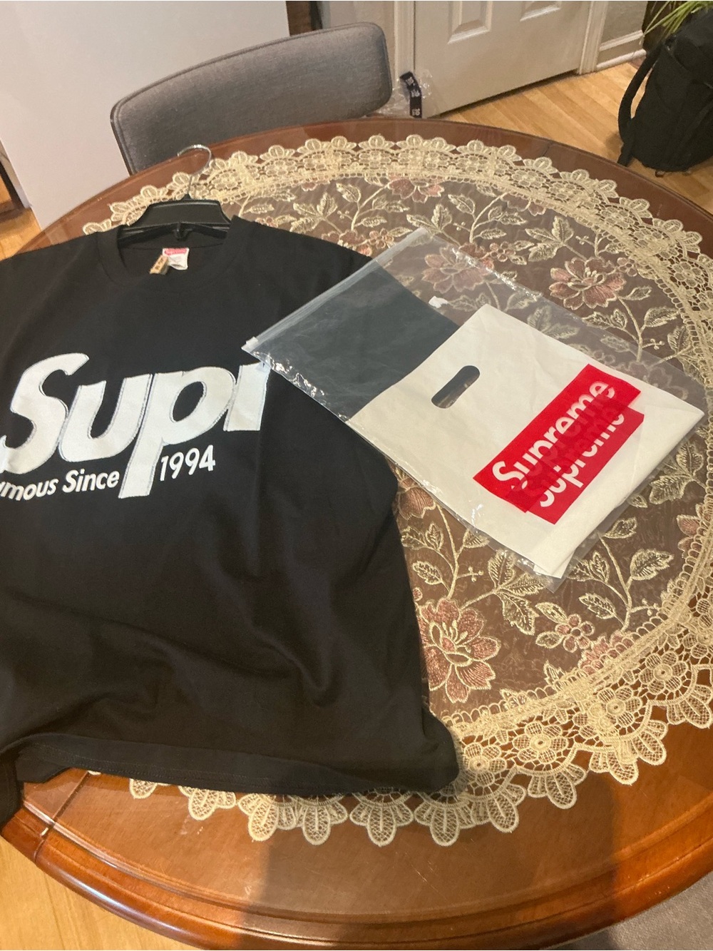 Supreme Black Graphic Tee with White 'Supr' Logo - Picture 7 of 8